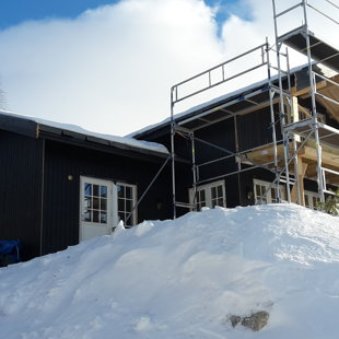 Scandinavian wooden facade